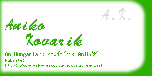 aniko kovarik business card